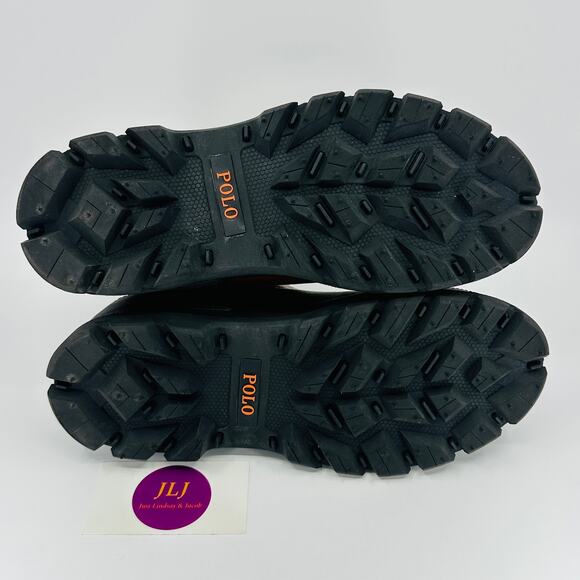 Polo Ralph Lauren Men's Oslo Brown Tumbled Leather Lug Chelsea Boots Size 7D - Picture 10 of 11